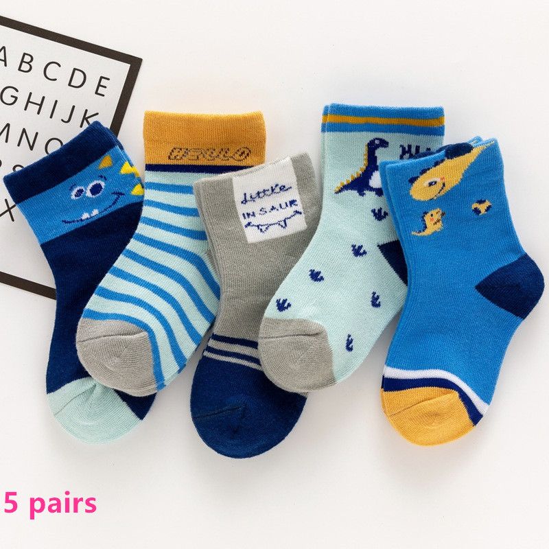 Spring and Autumn 5 pairs of children's socks, cotton socks, baby socks, baby socks, floor socks, children's socks, student socks, medium socks, men's and women's socks