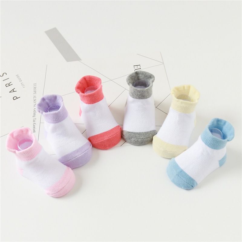 Spring, summer, and autumn anti slip adhesive children's socks, baby socks, cotton socks for boys and girls, boat socks, children's floor socks, 6 pairs