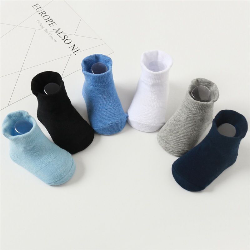 Spring, summer, and autumn anti slip adhesive children's socks, baby socks, cotton socks for boys and girls, boat socks, children's floor socks, 6 pairs