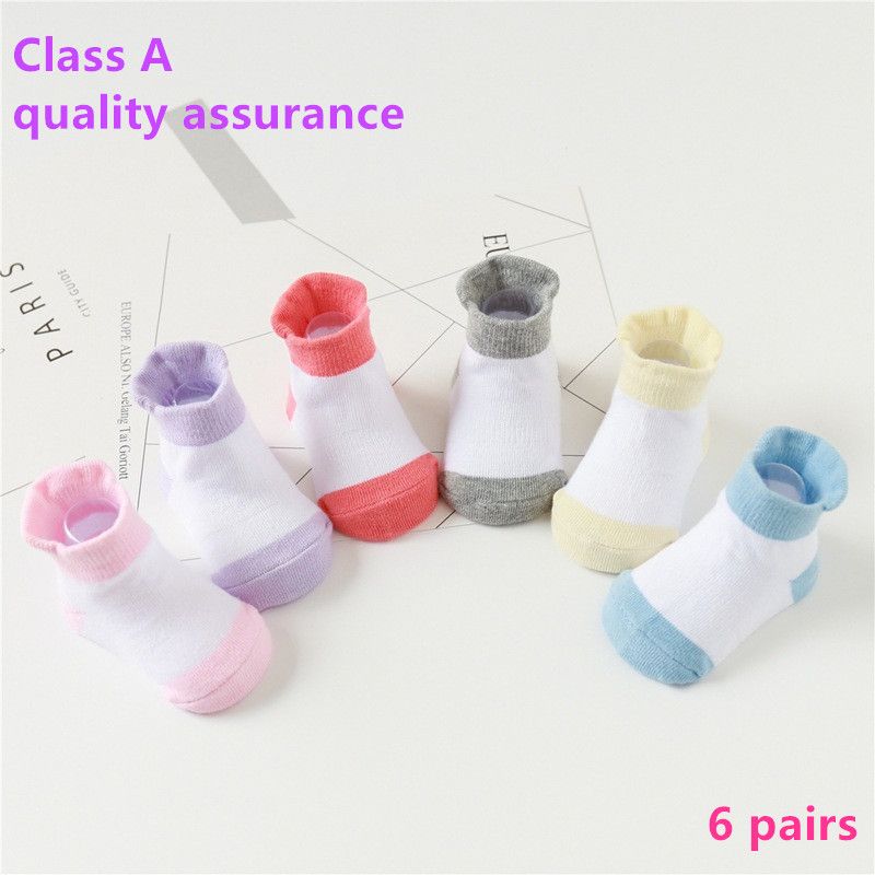 Spring, summer, and autumn anti slip adhesive children's socks, baby socks, cotton socks for boys and girls, boat socks, children's floor socks, 6 pairs