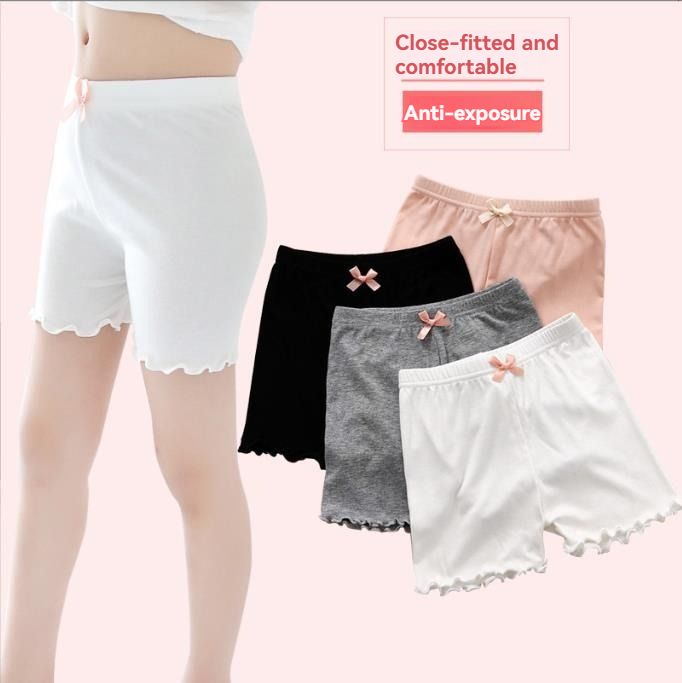 New Summer Girls' Modal Safety Pants, Anti exposure, Children's Bow Three piece Pants, leggings, Girls' Underwear