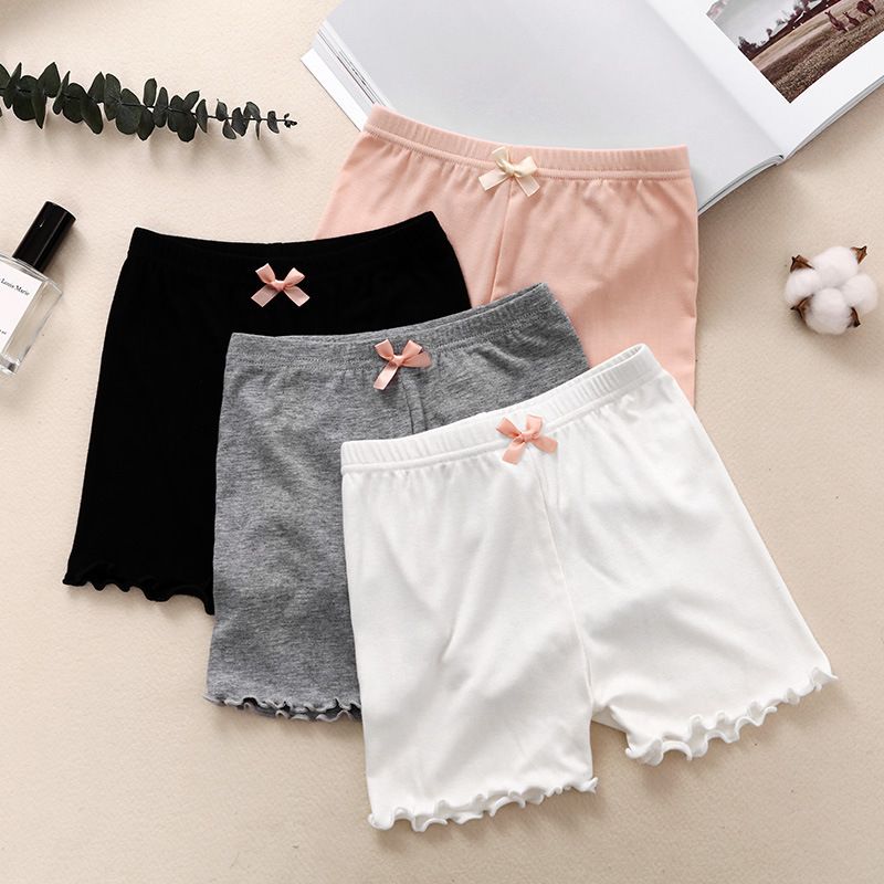 New Summer Girls' Modal Safety Pants, Anti exposure, Children's Bow Three piece Pants, leggings, Girls' Underwear