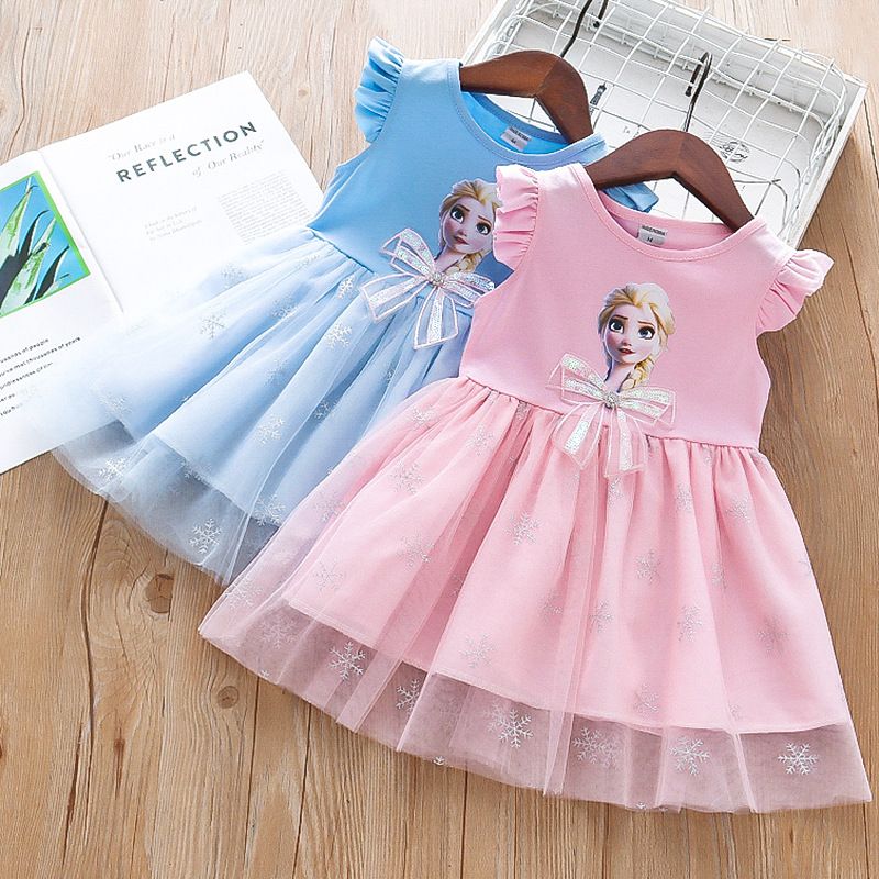 Girls' summer dress new Korean version girls' bow vest dress children's princess dress trendy children's clothing