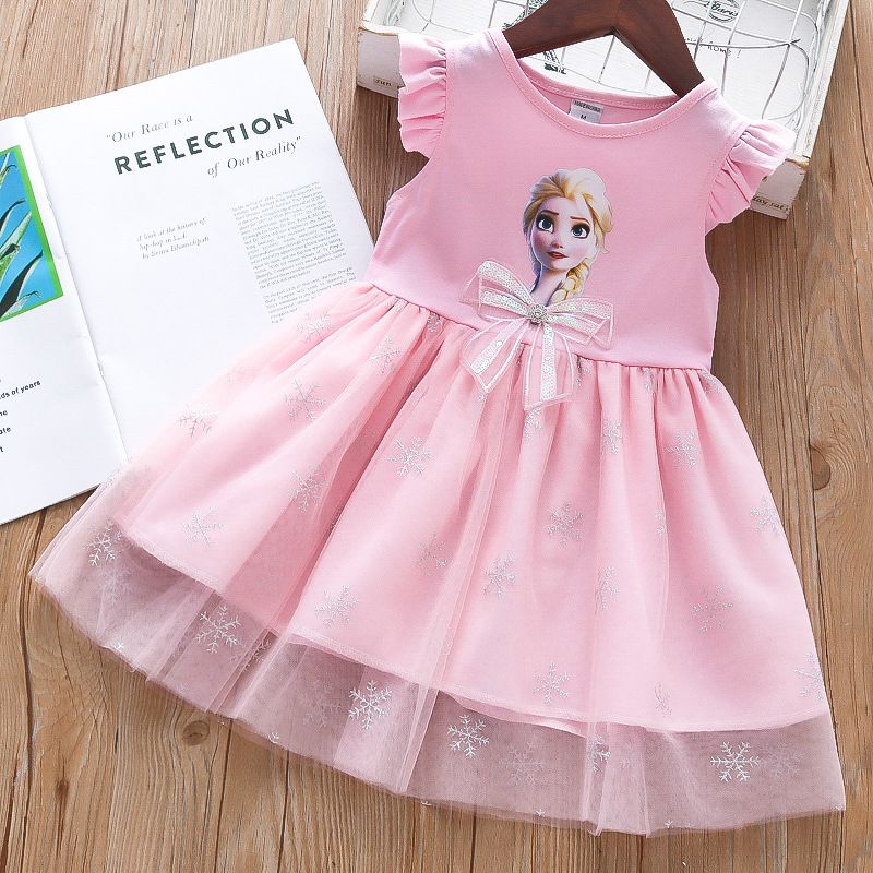 Girls' summer dress new Korean version girls' bow vest dress children's princess dress trendy children's clothing