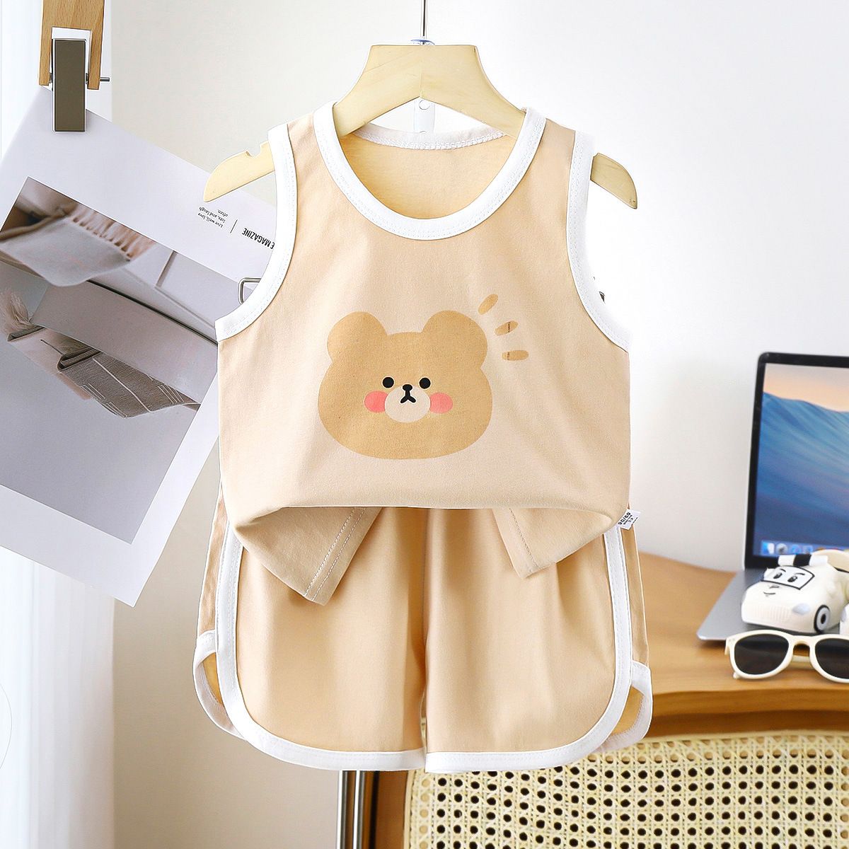 Children's vest set, pure cotton, summer new style, baby sleeveless clothes, boys' shorts, boys' Korean clothing, children's clothing
