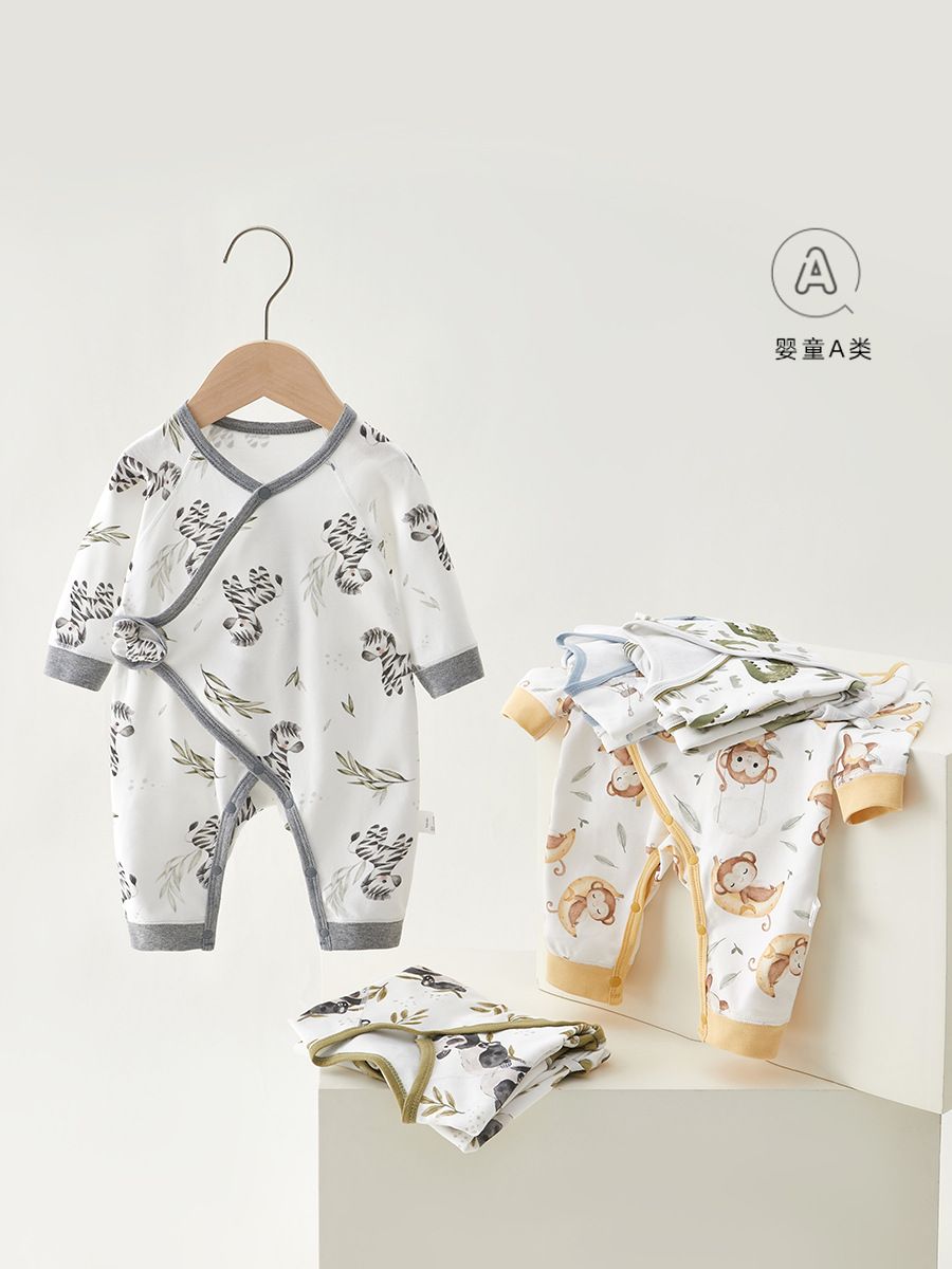 Newborn baby clothes, newborn pure cotton boneless clothes, crawling clothes, summer baby monk clothes, jumpsuit, Anyang baby children's clothing