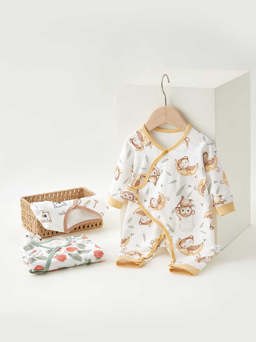 Newborn baby clothes, newborn pure cotton boneless clothes, crawling clothes, summer baby monk clothes, jumpsuit, Anyang baby children's clothing