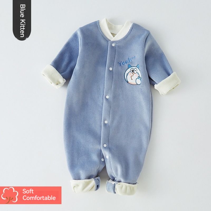 Baby Autumn/Winter Fleece Onesie Newborn Winter Warm Hug Baby Sleepwear Unisex Baby Bodysuit