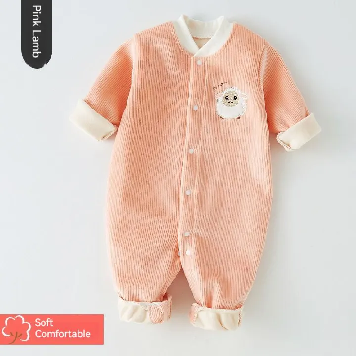 Baby Autumn/Winter Fleece Onesie Newborn Winter Warm Hug Baby Sleepwear Unisex Baby Bodysuit