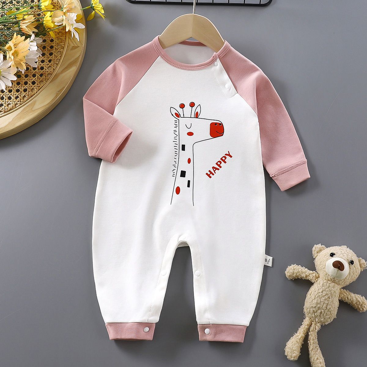 Baby jumpsuit spring and autumn new style Ha Yi long sleeved pure cotton crawling clothes baby clothing baby clothes