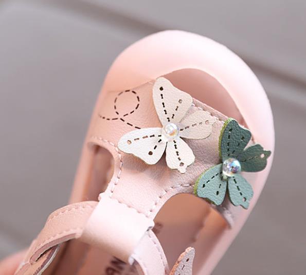 Girls' baby shoes 0-3 years old princess shoes, soft soled anti slip baby sandals, toddlers' walking shoes