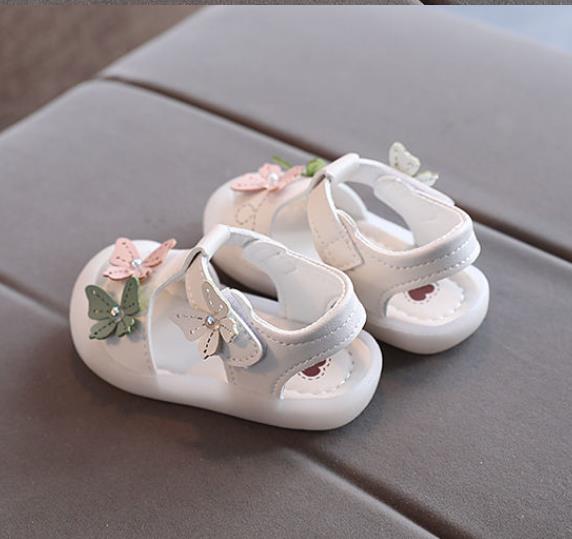 Girls' baby shoes 0-3 years old princess shoes, soft soled anti slip baby sandals, toddlers' walking shoes