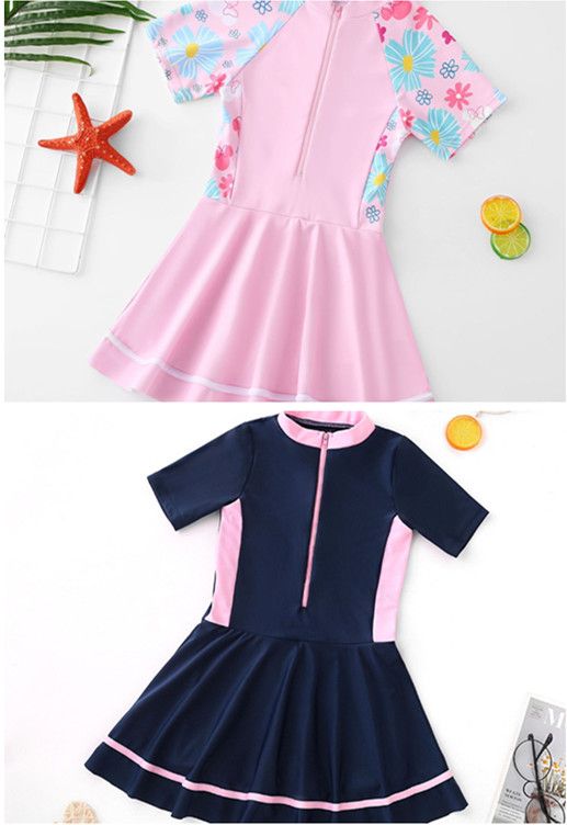 Children's swimsuit, girls' swimsuit, jumpsuit, Korean medium and large children's baby, conservative foreign trade, girls' student swimsuit