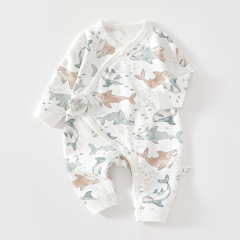Newborn baby clothes Spring and Autumn pure cotton base underwear 0-3 months newborn baby jumpsuit baby children's clothing