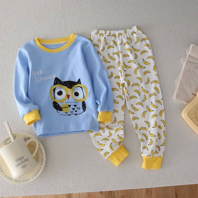 Autumn/Winter New Arrival Children's Baby Underwear Sets Infant Sweatpants and Sweatshirts Pure Cotton Boys' and Girls' Homewear
