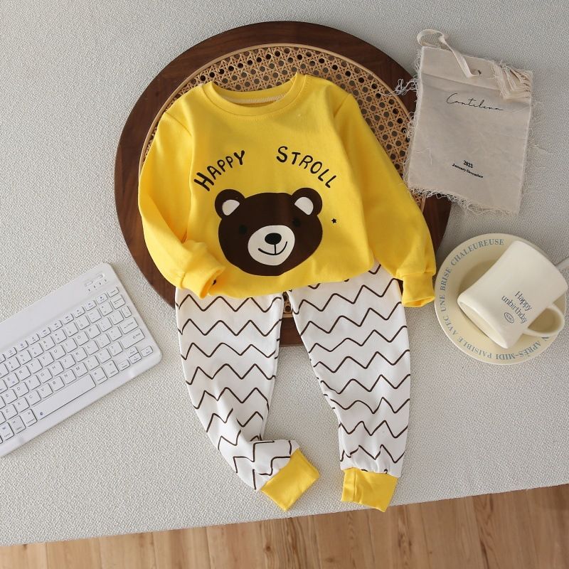 Autumn/Winter New Arrival Children's Baby Underwear Sets Infant Sweatpants and Sweatshirts Pure Cotton Boys' and Girls' Homewear