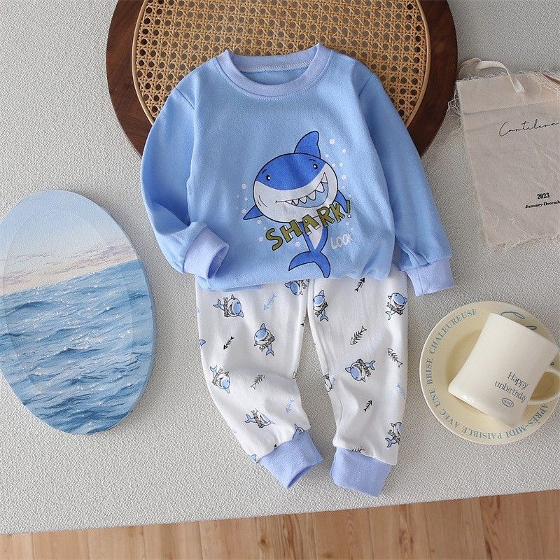 Autumn/Winter New Arrival Children's Baby Underwear Sets Infant Sweatpants and Sweatshirts Pure Cotton Boys' and Girls' Homewear