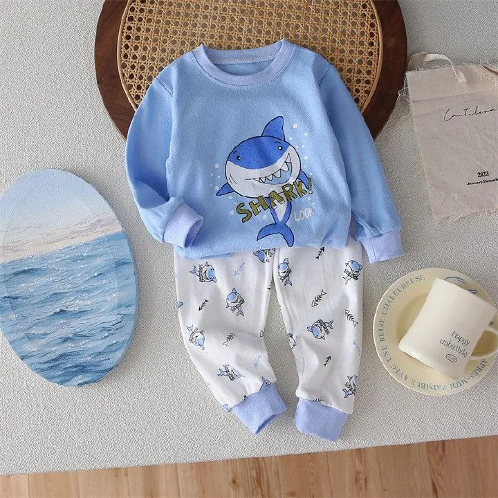 Autumn/Winter New Arrival Children's Baby Underwear Sets Infant Sweatpants and Sweatshirts Pure Cotton Boys' and Girls' Homewear