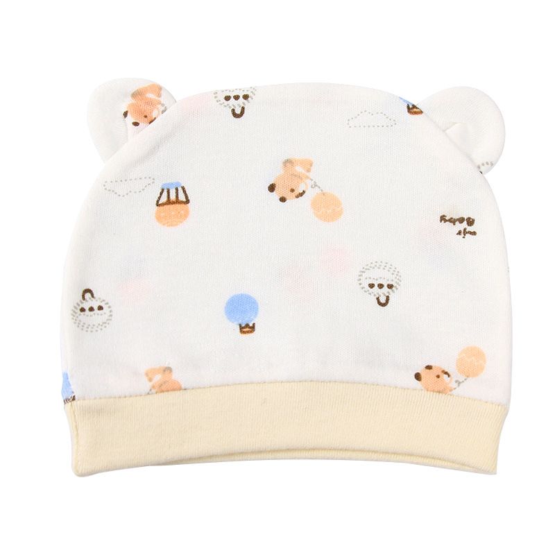 Spring and Summer Newborn Single-Layer Baby Cap with Two Ear Flaps - Soft Baby Moon Hat for Infants 0-3 Months, New Anti-Wind Baby Hat