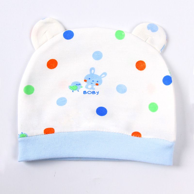 Spring and Summer Newborn Single-Layer Baby Cap with Two Ear Flaps - Soft Baby Moon Hat for Infants 0-3 Months, New Anti-Wind Baby Hat