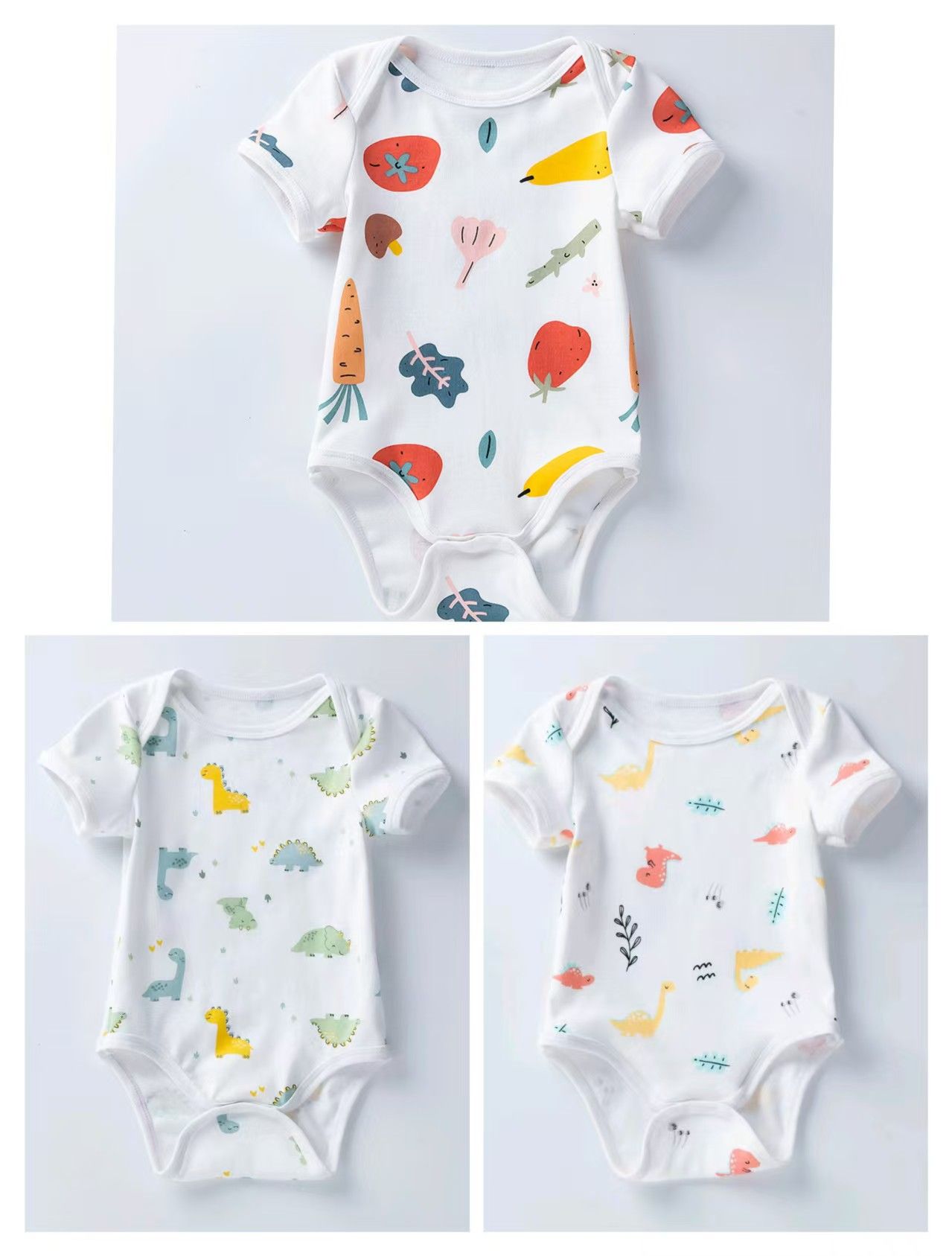 Spring new baby bag fart clothes 0-3 years old newborn clothes baby casual pure cotton short sleeved hoodie jumpsuit