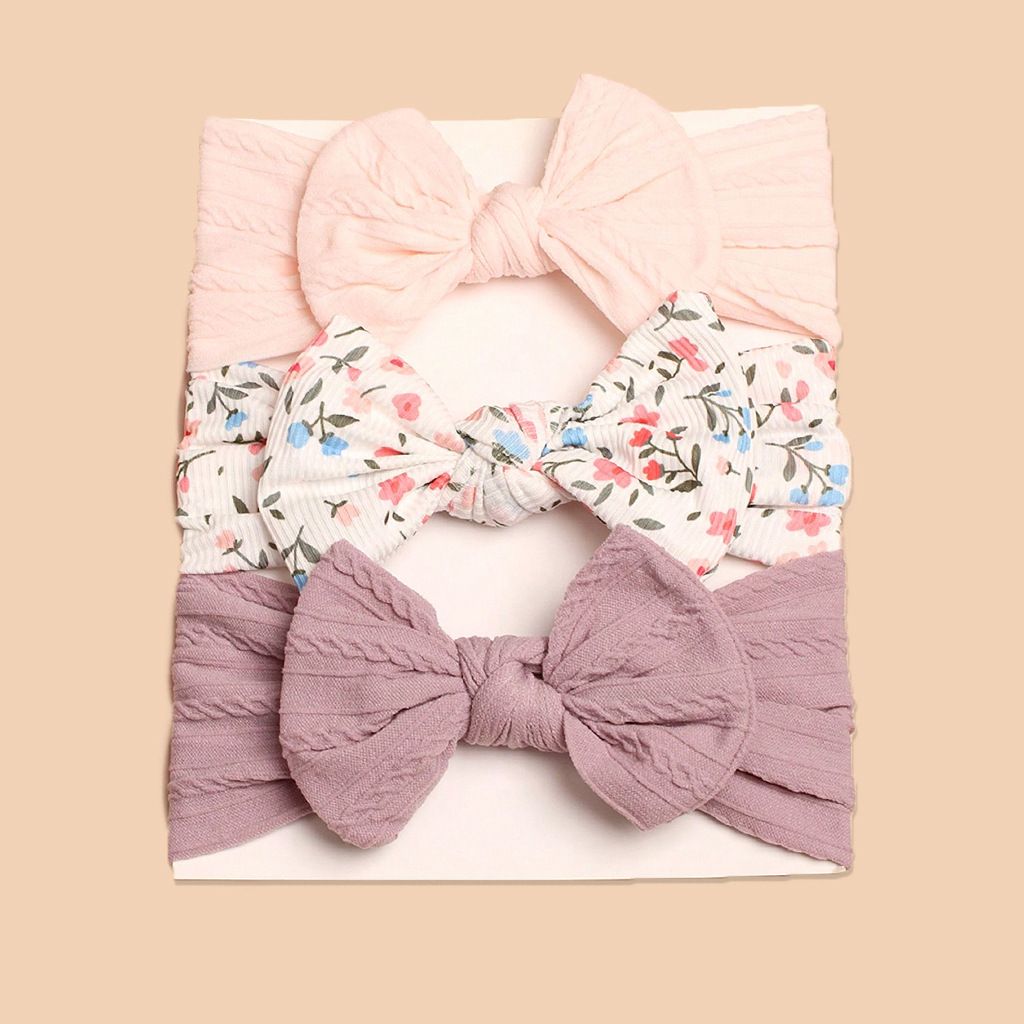 3pcs cute children's headbands for spring and summer in Europe and America, baby new bow combination headbands, baby headscarves