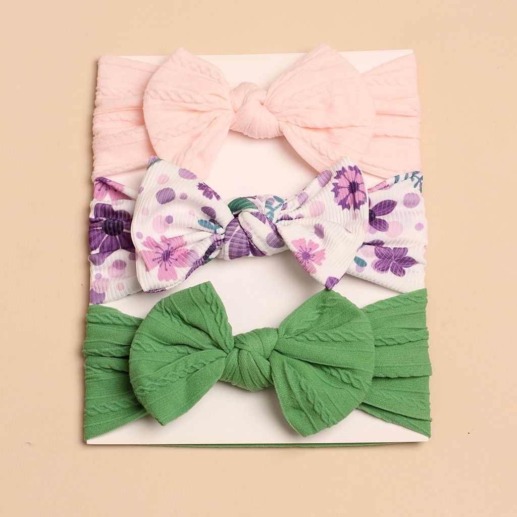 3pcs cute children's headbands for spring and summer in Europe and America, baby new bow combination headbands, baby headscarves