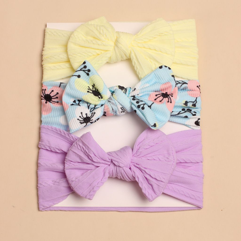 3pcs cute children's headbands for spring and summer in Europe and America, baby new bow combination headbands, baby headscarves