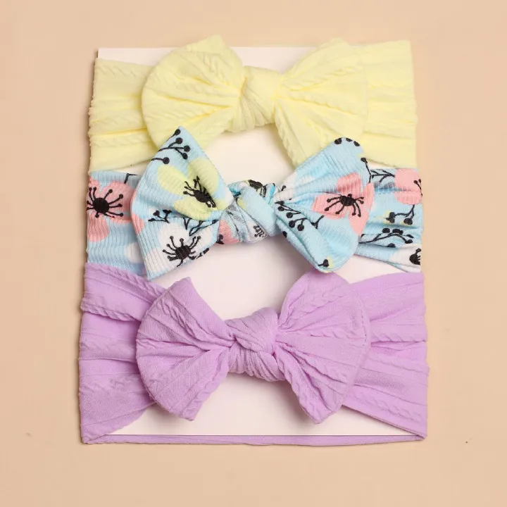 3pcs cute children's headbands for spring and summer in Europe and America, baby new bow combination headbands, baby headscarves