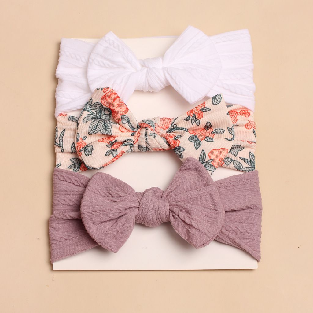3pcs cute children's headbands for spring and summer in Europe and America, baby new bow combination headbands, baby headscarves