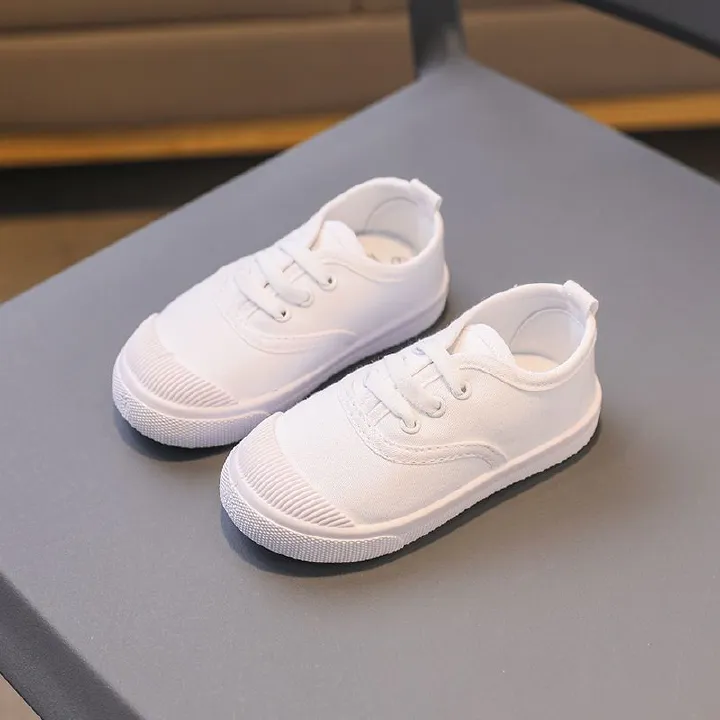 Spring and Autumn Children's Canvas Shoes Baby Soft soled Shoes White Shoes