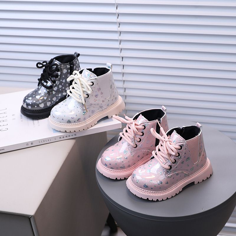 Children's Spring and Autumn Fashion British Short Boots, Boys' Side Zipper Fashion Martin Boots, Children's Shoes