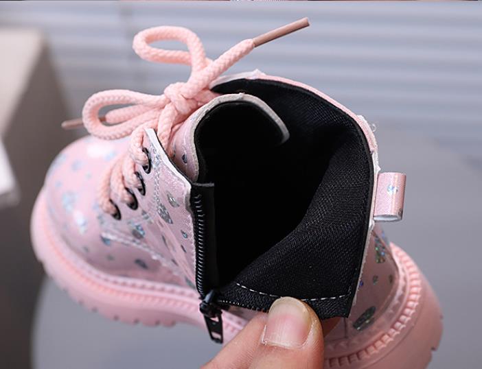 Children's Spring and Autumn Fashion British Short Boots, Boys' Side Zipper Fashion Martin Boots, Children's Shoes