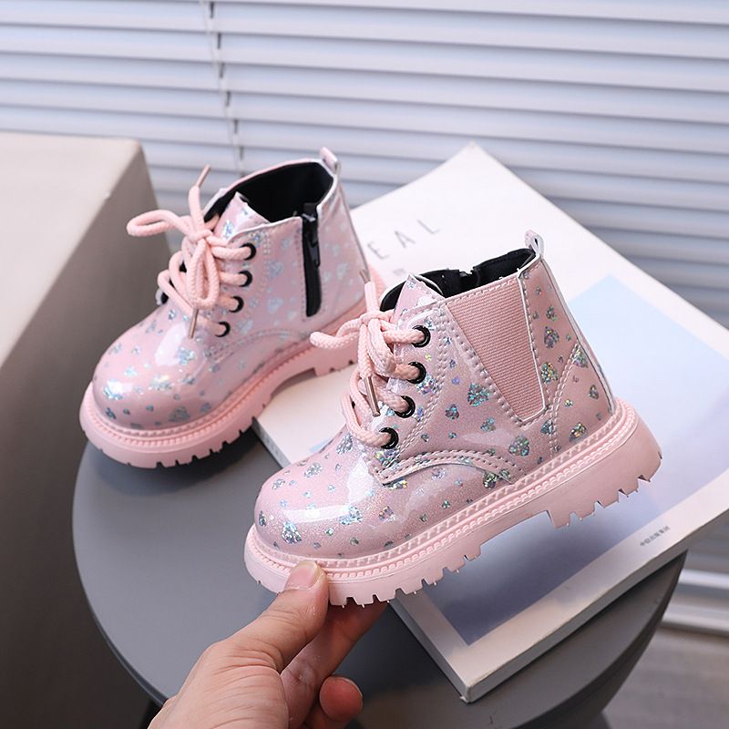 Children's Spring and Autumn Fashion British Short Boots, Boys' Side Zipper Fashion Martin Boots, Children's Shoes