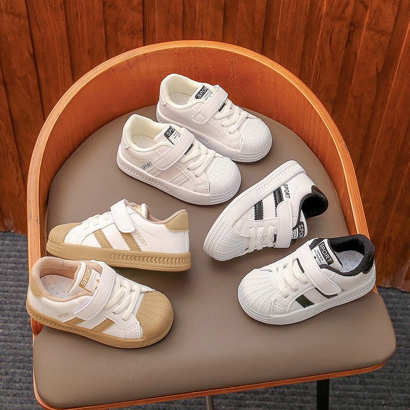 Spring baby walking shoes, children's kindergarten white shoes, baby shoes, board shoes, breathable shoes for boys and girls
