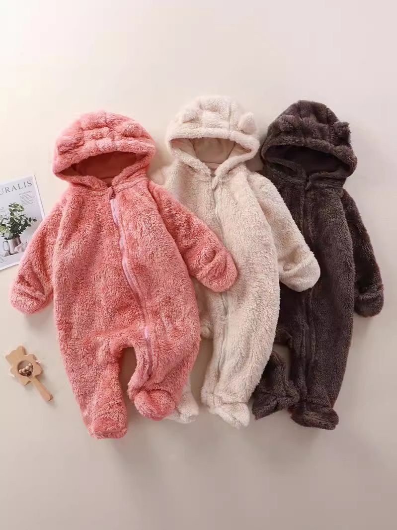 Baby jumpsuit, autumn and winter bag, handbag, foot warmers, crawling clothes, baby plush outdoor clothes, cover clothes