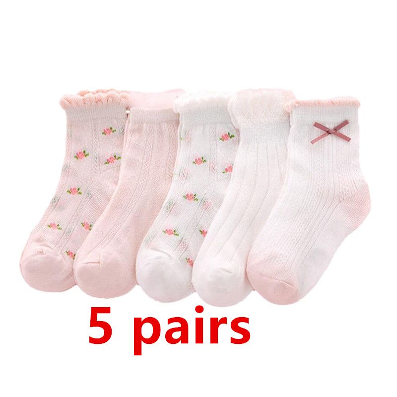 5 pairs  Children's Socks Spring/Summer Mesh Thin Korean Edition Men's and Women's Sports Socks