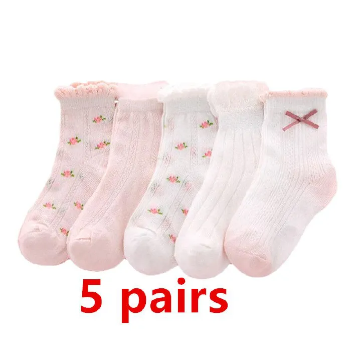 5 pairs  Children's Socks Spring/Summer Mesh Thin Korean Edition Men's and Women's Sports Socks