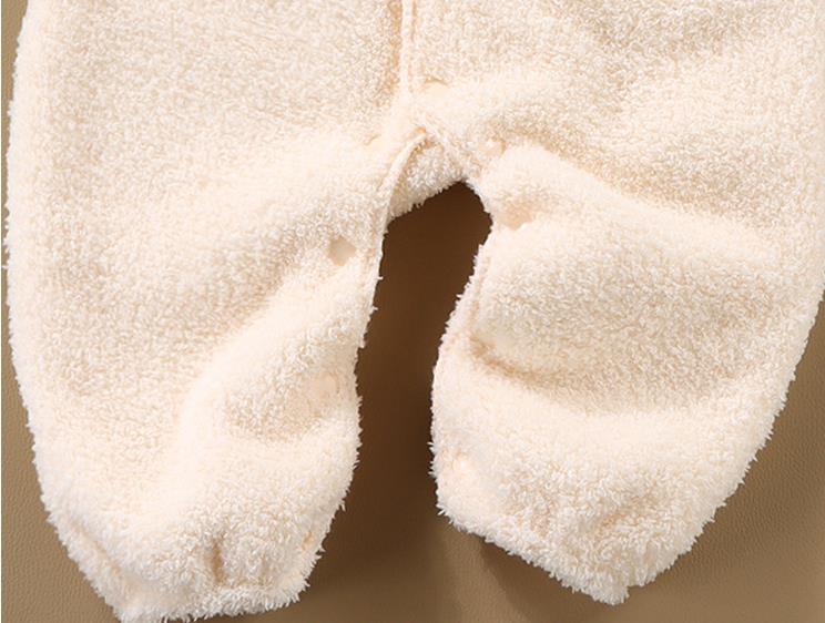 Baby clothes, autumn and winter long sleeved jumpsuit with fleece, crawling clothes, baby's outdoor thick and warm jumpsuit