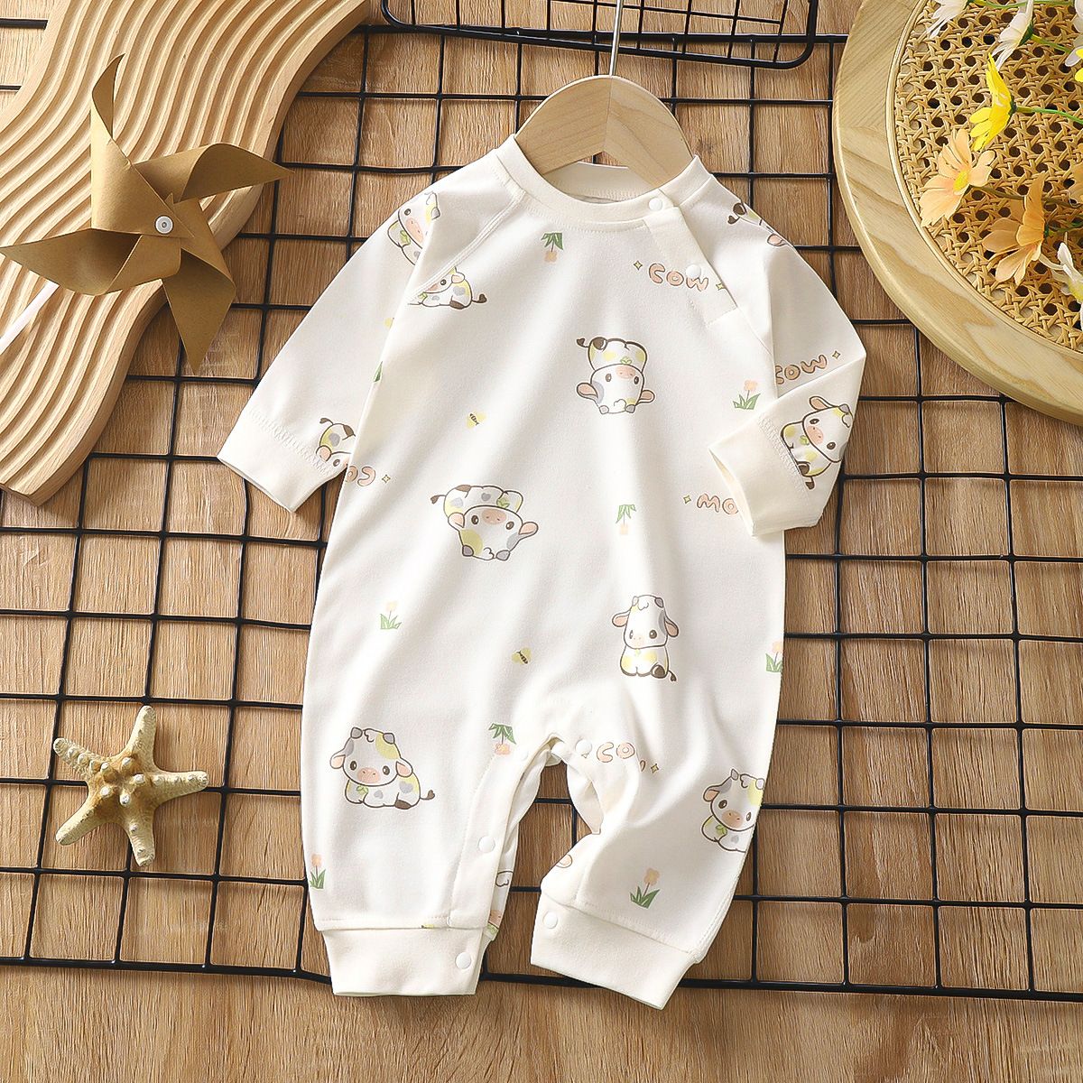 Spring and Autumn New Arrival Baby Onesie Long Sleeve Bodysuit Pure Cotton Underwear Newborn Crawling Suit Boneless Sleepwear