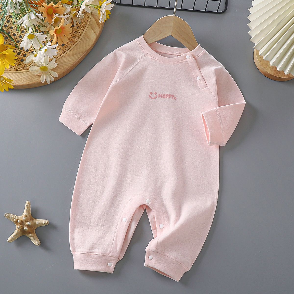 Spring and Autumn New Arrival Baby Onesie Long Sleeve Bodysuit Pure Cotton Underwear Newborn Crawling Suit Boneless Sleepwear