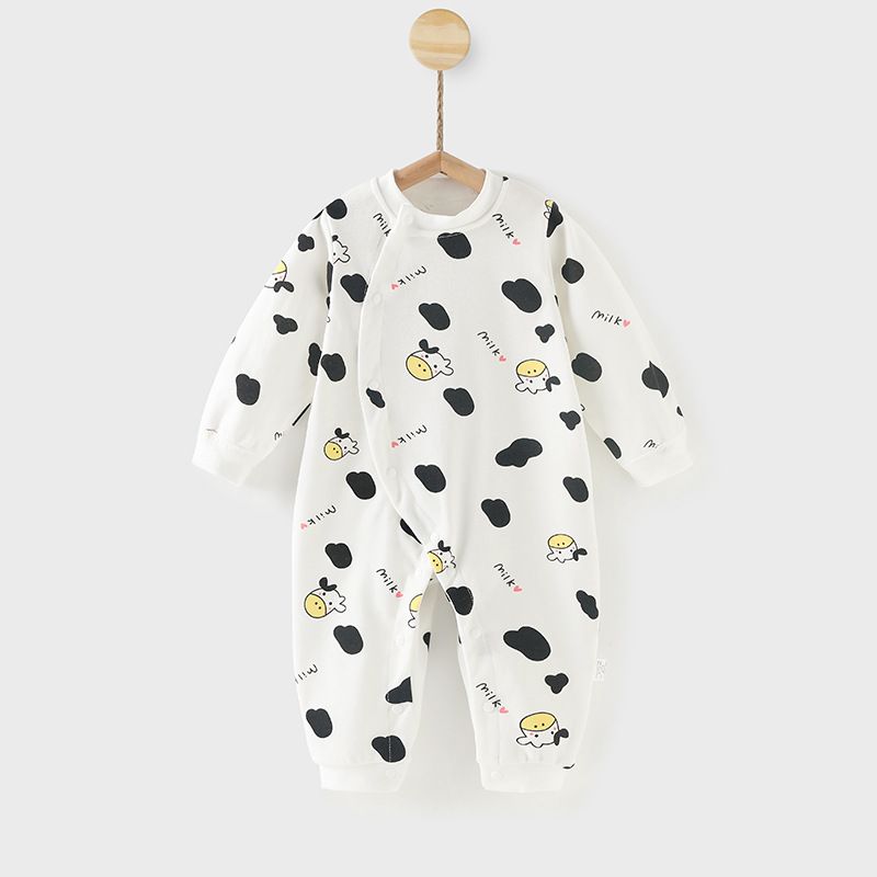 Baby jumpsuit Spring and Autumn pure cotton newborn long sleeved crawling suit 0-2 years old pajamas baby clothes