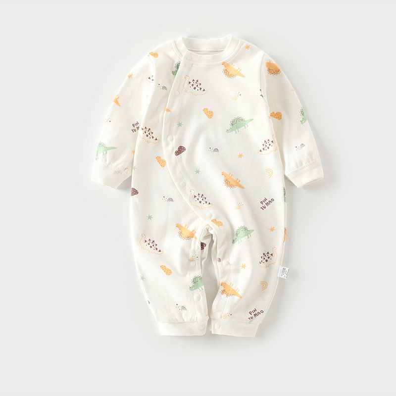 Baby jumpsuit Spring and Autumn pure cotton newborn long sleeved crawling suit 0-2 years old pajamas baby clothes