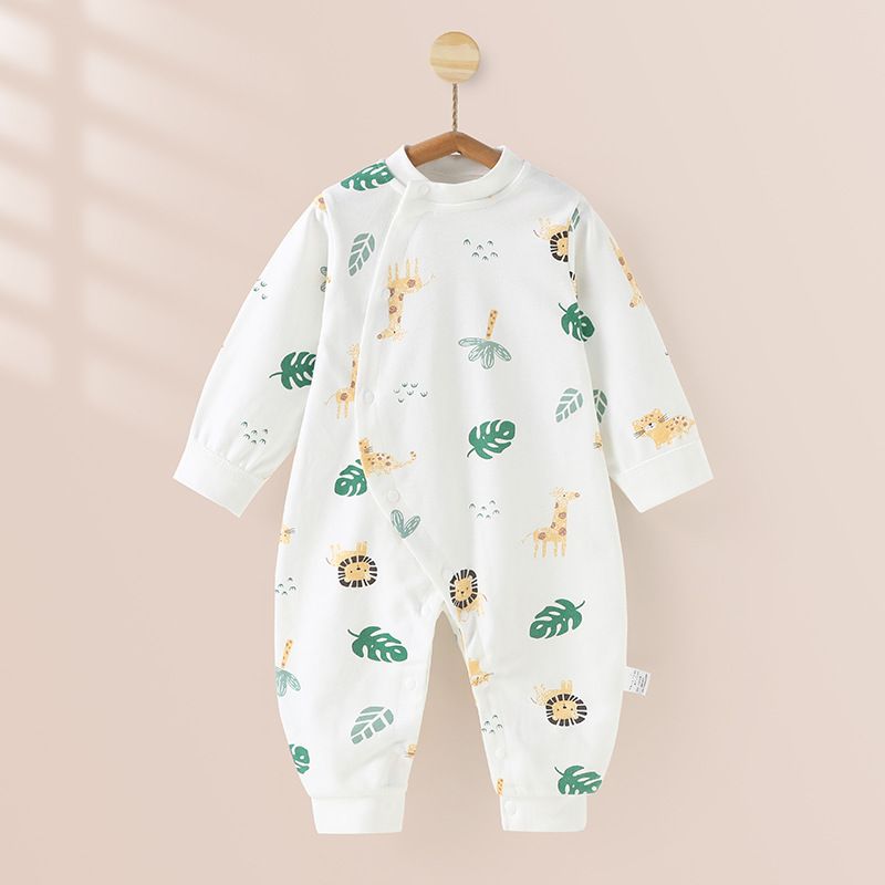 Baby jumpsuit Spring and Autumn pure cotton newborn long sleeved crawling suit 0-2 years old pajamas baby clothes