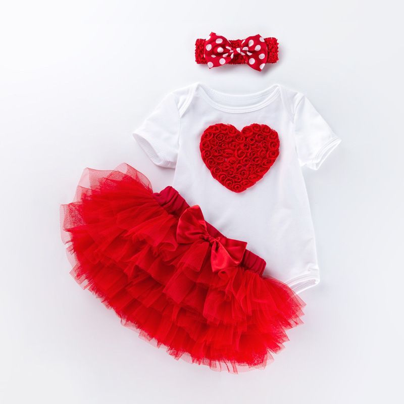 Baby Clothing 0-2 Year Old Girl Baby's Day Dress Short Sleeve Ha Yi Six Layer Skirt Set