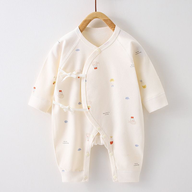 Baby jumpsuit made of pure cotton, Class A, newborn baby clothes for 0-3 months, male and female babies, monk clothes, baby clothes, and children's clothing