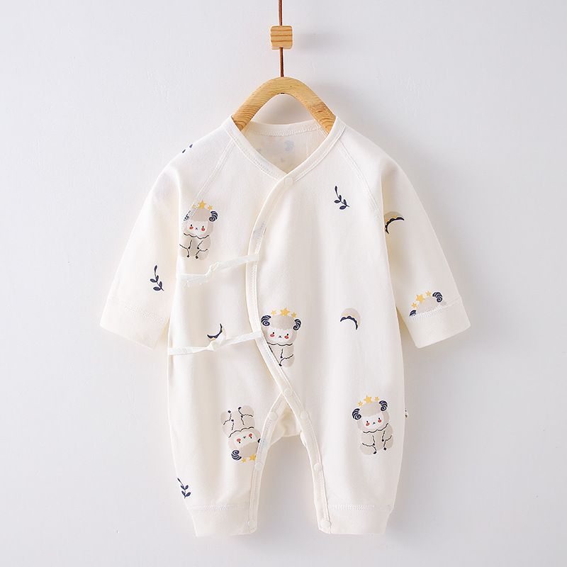 Baby jumpsuit made of pure cotton, Class A, newborn baby clothes for 0-3 months, male and female babies, monk clothes, baby clothes, and children's clothing