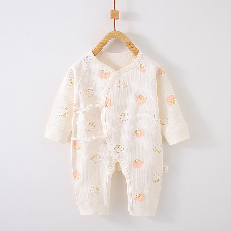 Baby jumpsuit made of pure cotton, Class A, newborn baby clothes for 0-3 months, male and female babies, monk clothes, baby clothes, and children's clothing