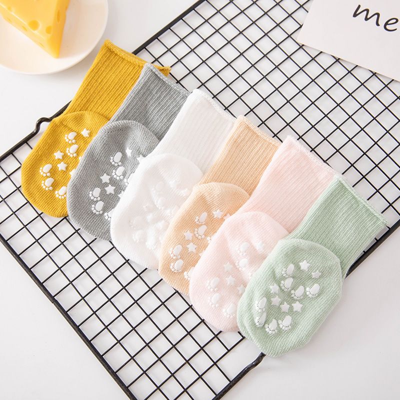 Newborn Baby Socks Spring and Autumn Thin Mid tube Anti slip Non Legging 0-3 Year Old Children's Loose Mouth Cute Floor Socks