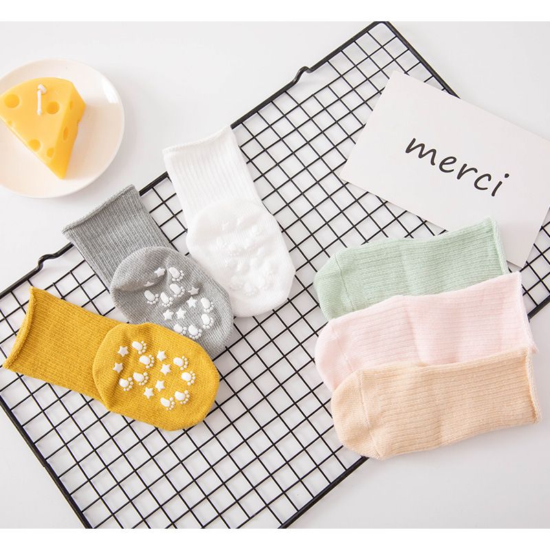 Newborn Baby Socks Spring and Autumn Thin Mid tube Anti slip Non Legging 0-3 Year Old Children's Loose Mouth Cute Floor Socks